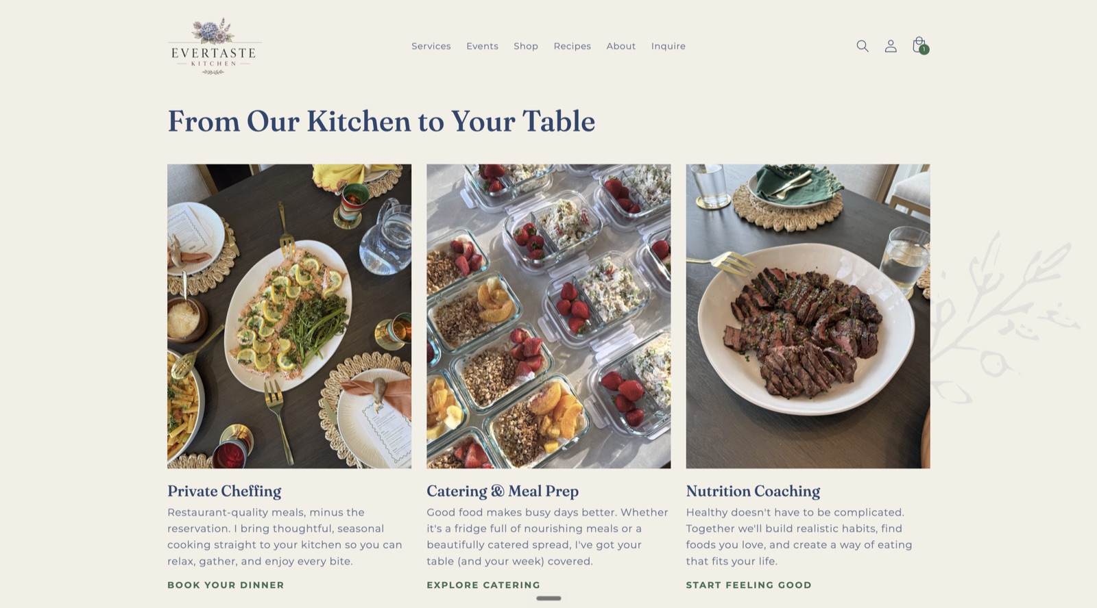 Evertaste Kitchen website