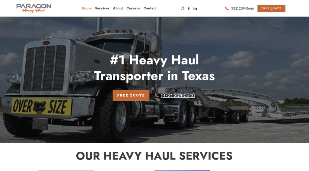 Trucking Company Website Design & Development